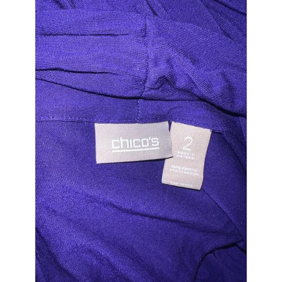 Chico's Jacket Sz L (2) Purple Sleeveless Lightweight Open Drape Vest Slant Hem - Picture 6 of 6